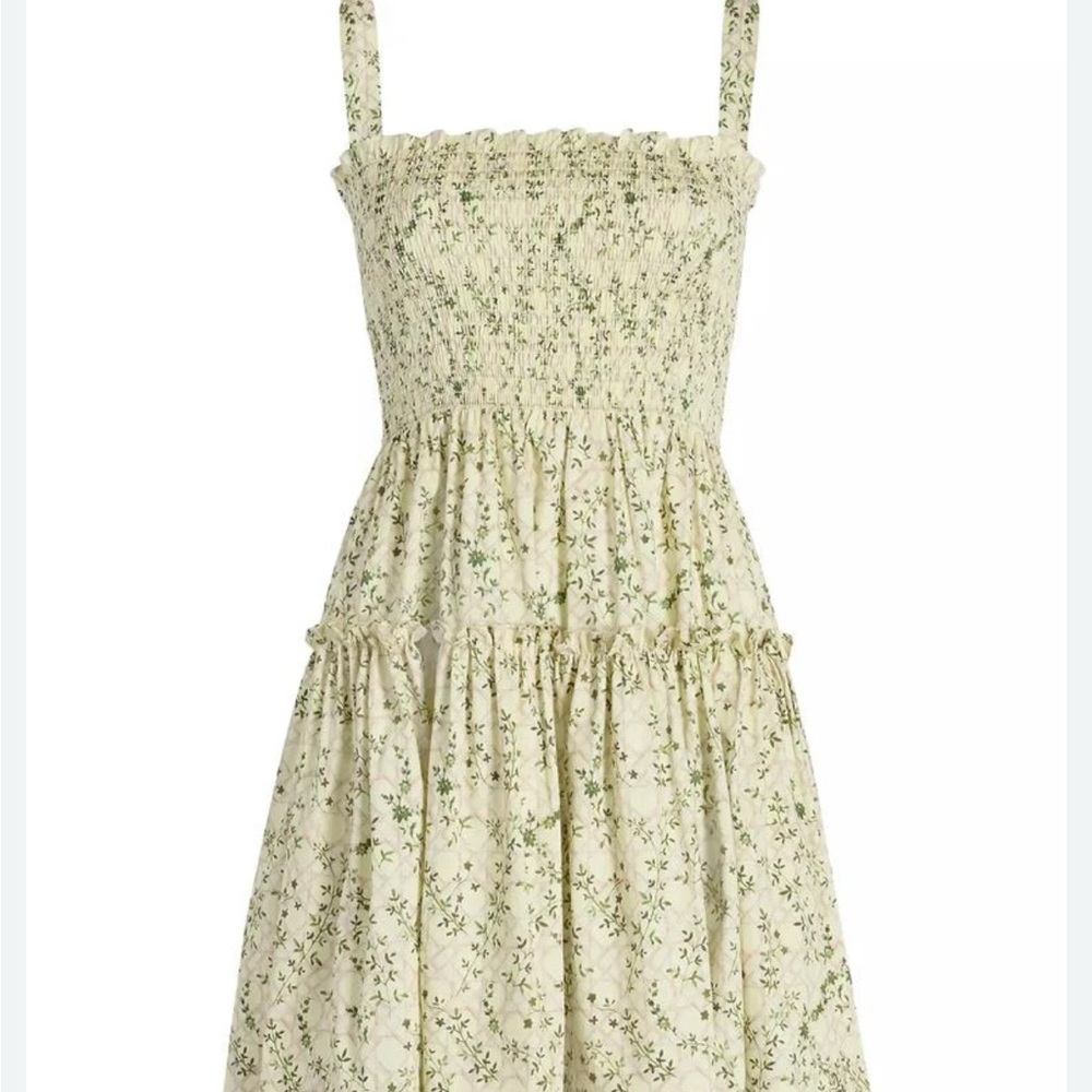 Hill House Mini Floral Sundress in Cream and Green - Picture 15 of 15